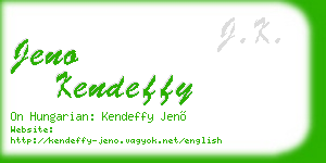 jeno kendeffy business card