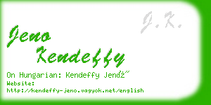 jeno kendeffy business card